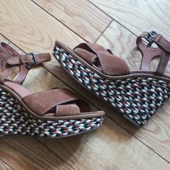 New Coach Wedge heel Sandal High Heel saddle - Picture 4 of 5